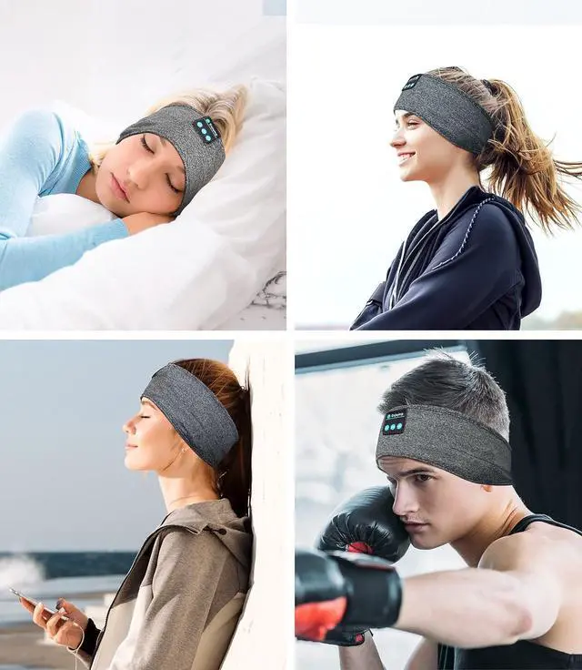 Alt view image 7 of 7 - Enjoying Sleep Headphones, Wireless Sleep Earbuds, Headphone for Sleeping Bluetooth Headband Headphones Headsets with Thin Speakers, Sleeping Headphones for Workout, Yoga, Travel, Gift for Women Men