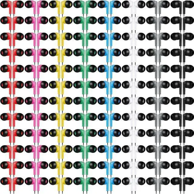 Main image of Konohan 160 Packs Bulk Earbuds with Wire Kids Earphones Classroom Wired Headphones for Students Headphones Individually Bagged, 8 Colors Ear Buds Bulk for Classroom School Library(Bright Color)