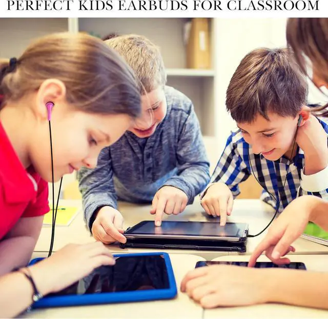 Alt view image 5 of 6 - Konohan 160 Packs Bulk Earbuds with Wire Kids Earphones Classroom Wired Headphones for Students Headphones Individually Bagged, 8 Colors Ear Buds Bulk for Classroom School Library(Bright Color)