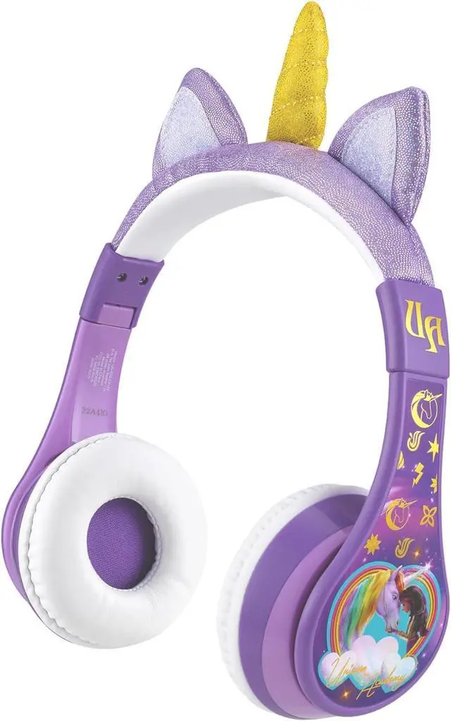 Alt view image 2 of 6 - eKids Unicorn Academy Bluetooth Headphones, Wireless Headphones with Microphone Includes Aux Cord, Volume Reduced Kids Foldable Headphones for School, Home, or Travel
