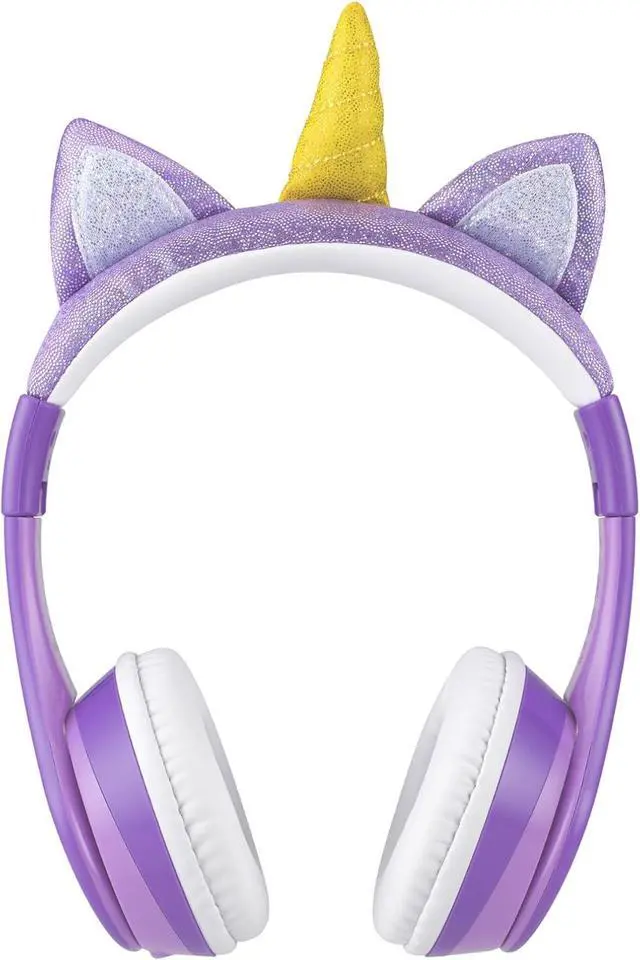 Alt view image 3 of 6 - eKids Unicorn Academy Bluetooth Headphones, Wireless Headphones with Microphone Includes Aux Cord, Volume Reduced Kids Foldable Headphones for School, Home, or Travel