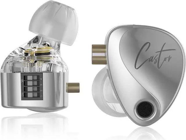 Main image of KZ Castor IEM, kz in Ear Monitor Earbuds with Dual Dynamic Drivers for Musicians Singers, Tunable in-Ear Earphones Headphones with 2dd Drivers, Adjusting Switch, Silicone Eartips (Standard Version)