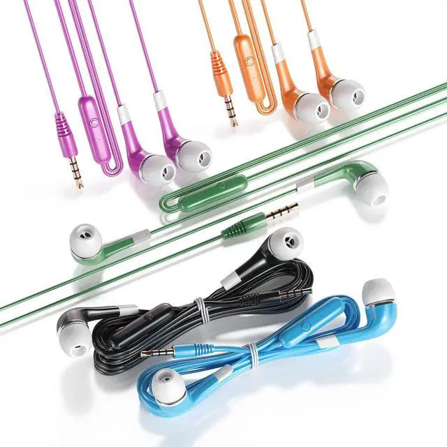Alt view image 2 of 7 - Kids Earbuds with Microphone 30 Pack, Bulk Earphones Headphones with Microphone SP-BS30MIC Stereo Disposable Wired Earbuds for Kids Students Classroom Schools