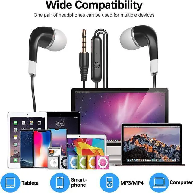 Alt view image 4 of 7 - Kids Earbuds with Microphone 30 Pack, Bulk Earphones Headphones with Microphone SP-BS30MIC Stereo Disposable Wired Earbuds for Kids Students Classroom Schools