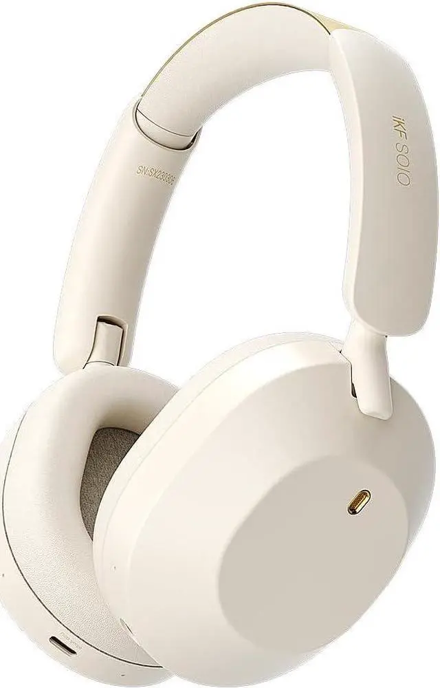 Main image of iKF-Solo Wireless Headphones Bluetooth 5.4 Active Noise Cancelling 140h Playback time 35ms Low Latency Support Wired Wireless Hi-Res Audio for iOS/Android/PC/PS5/Switch/Xbox (YunYan-White)
