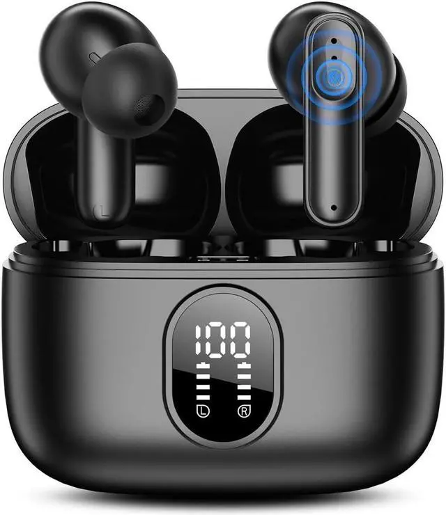 Main image of Wireless Earbuds, Bluetooth 5.4 Ear Buds with LED Charging Case, Lightweight Wireless Headphones, Deep Bass Stereo Sound, 42 Hours Playtime, IPX6 Waterproof in Ear Earphones for iPhone Android Pad