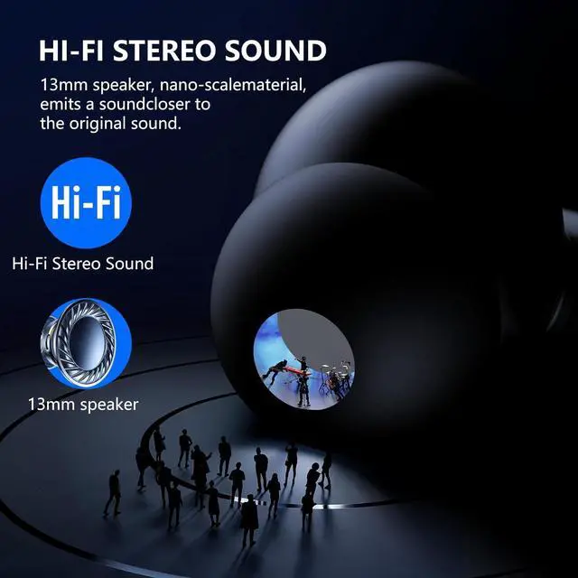 Alt view image 2 of 7 - Wireless Earbuds, Bluetooth 5.4 Ear Buds with LED Charging Case, Lightweight Wireless Headphones, Deep Bass Stereo Sound, 42 Hours Playtime, IPX6 Waterproof in Ear Earphones for iPhone Android Pad