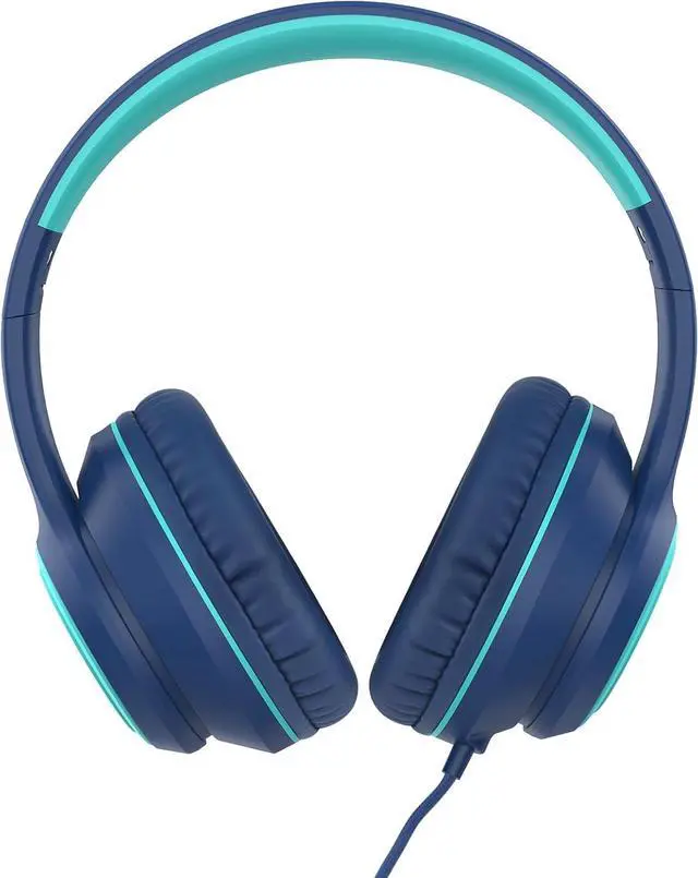 Alt view image 2 of 7 - A8 Wired Over-Ear Headphones with Microphone, Lightweight Folding Portable Headphones with 1.5M No-Tangle Cord, 3.5mm Plug in Headphones for Smartphone Tablet Computer MP3 / 4 (Blue)