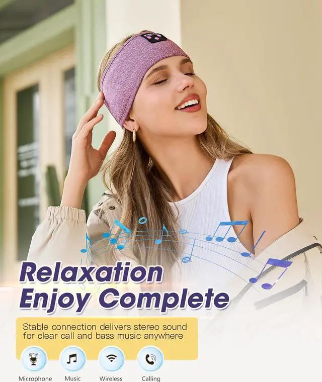 Alt view image 5 of 7 - Perytong Bluetooth Headband with Wireless Sleeping Earbuds for Side Sleepers, Workout, Running, Insomnia, Travel, Yoga