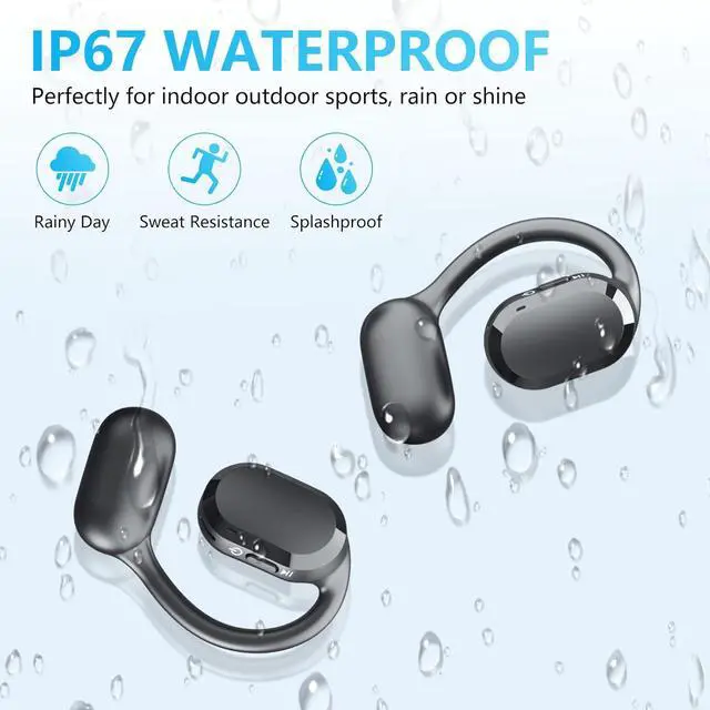 Alt view image 6 of 7 - Open Ear Headphones Over Ear Buds, IP67 Waterproof True Wiress Earbuds with Dual DSP Noise Cancelling Mic for Work Sports, Advanced Bluetooth V5.4