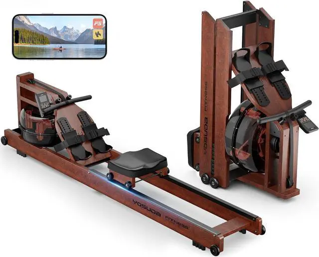 Main image of YOSUDA Water Rowing Machines for Home Use- Foldable Rower Machine 400LBS Weight Capacity with Dedicated Monitor & Bluetooth APP, Comfortable Seat