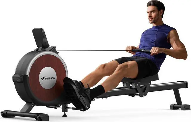 Main image of MERACH Rowing Machine, Magnetic Rower Machine for Home, 16 Levels of Quiet Resistance, Dual Slide Rail with Max 350lb Weight Capacity, App Compatible