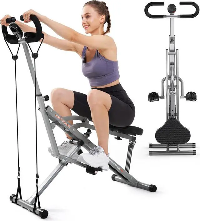 Main image of Sportsroyals Squat Machine for Home,Rodeo Core Exercise Machine,330lbs Foldable,Adjustable 4 Resistance Bands,Ride & Rowing Machine for Botty Glutes Butt Thighs,Ab Back/Leg Press Hip Thrust
