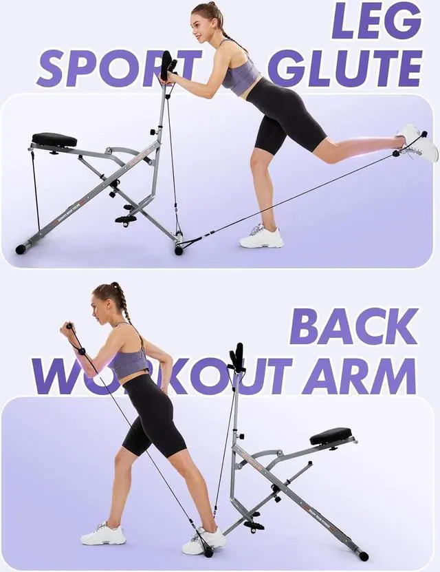 Alt view image 6 of 7 - Sportsroyals Squat Machine for Home,Rodeo Core Exercise Machine,330lbs Foldable,Adjustable 4 Resistance Bands,Ride & Rowing Machine for Botty Glutes Butt Thighs,Ab Back/Leg Press Hip Thrust