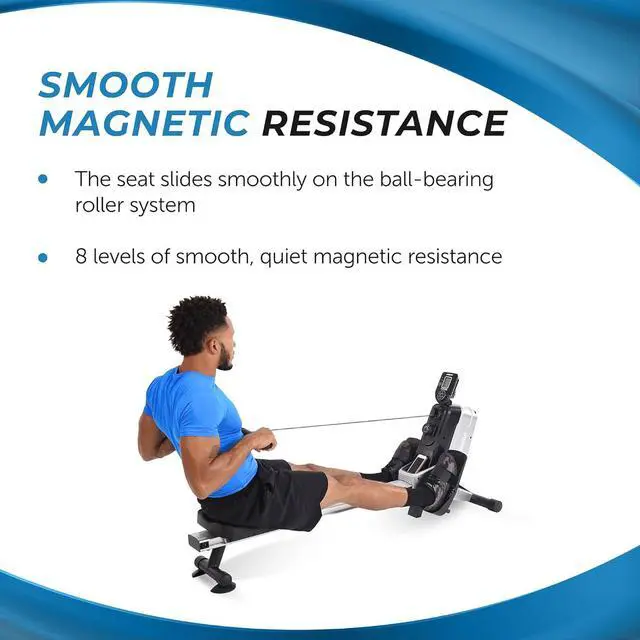 Alt view image 6 of 7 - Stamina Magnetic Rower - Rower Machine with Smart Workout App - Rowing Machine with Magnetic Resistance for Home Gym Fitness - Up to 250 lbs Weight Capacity