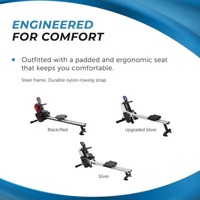 Alt view image 7 of 7 - Stamina Magnetic Rower - Rower Machine with Smart Workout App - Rowing Machine with Magnetic Resistance for Home Gym Fitness - Up to 250 lbs Weight Capacity