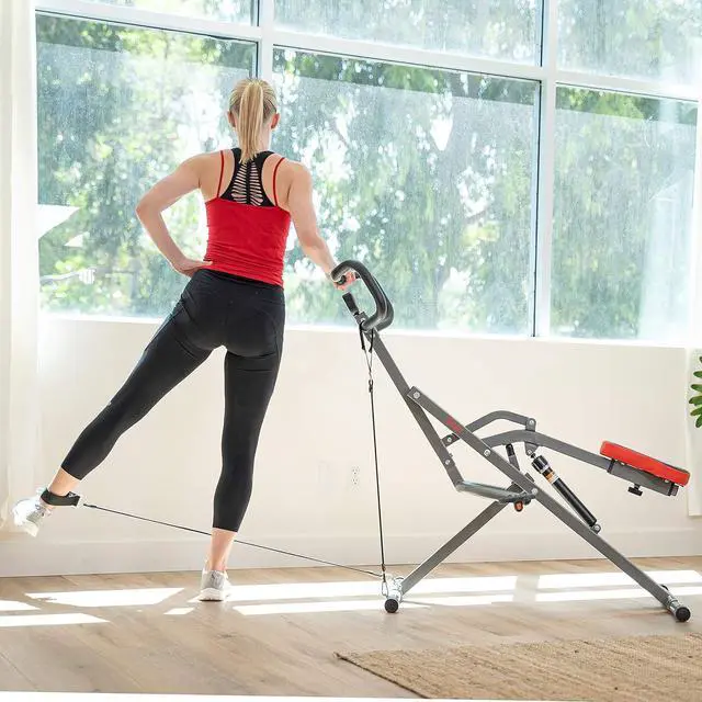 Alt view image 7 of 7 - Sunny Health & Fitness Row-N-Ride PRO, Full Body Combo Squat Machine w/Optional Resistance Band, Easy Setup Ab Workout Exercise Equipment for Home, Whole Body Cardio, Optional SunnyFit App Connection