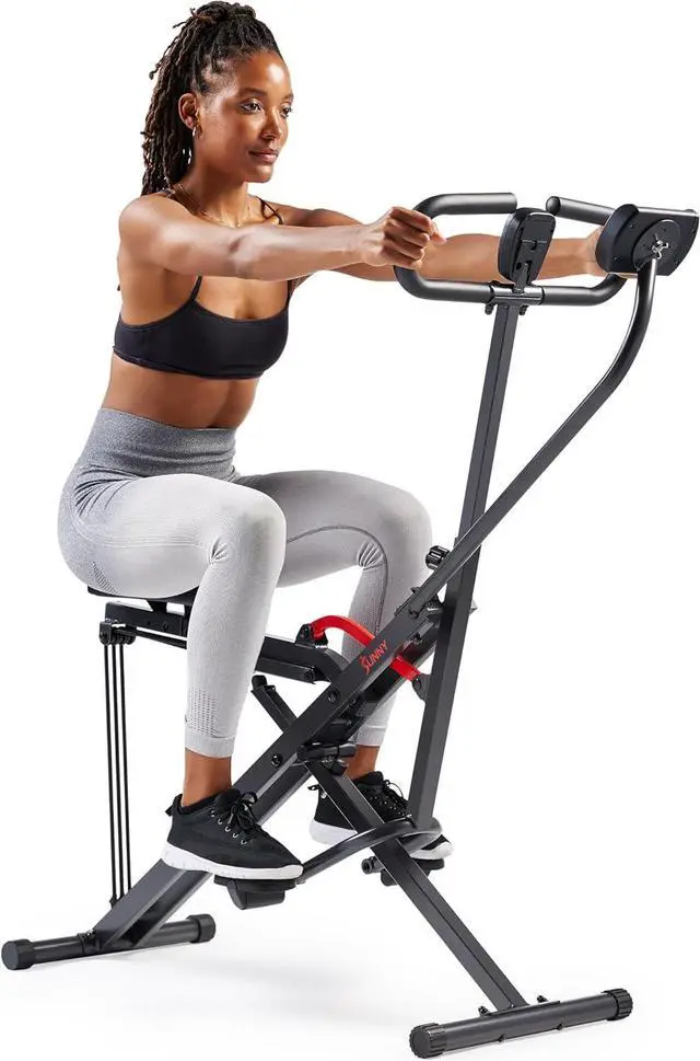 Main image of Sunny Health & Fitness Row-N-Ride Rowing Machine for Glutes & Full Body Cardio Workout Squat Machine with Adjustable Resistance, Optional Smart Feature with Free Sunnyfit App Connectivity