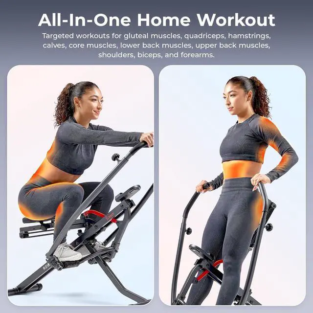 Alt view image 2 of 7 - Sunny Health & Fitness Smart Compact Full Motion Rowing Machine, Full-Body Workout, Low-Impact, Extra-Long Rail, 350 LB Weight Capacity and Optional Free SunnyFit® App Enhanced Connectivity