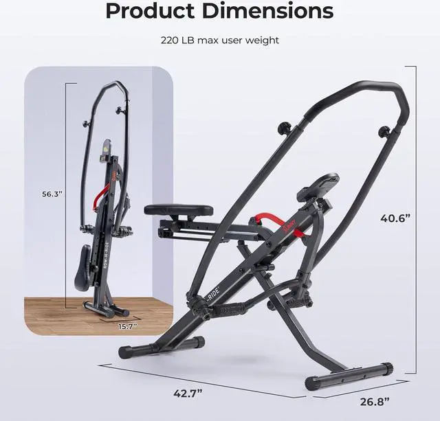 Alt view image 6 of 7 - Sunny Health & Fitness Smart Compact Full Motion Rowing Machine, Full-Body Workout, Low-Impact, Extra-Long Rail, 350 LB Weight Capacity and Optional Free SunnyFit® App Enhanced Connectivity