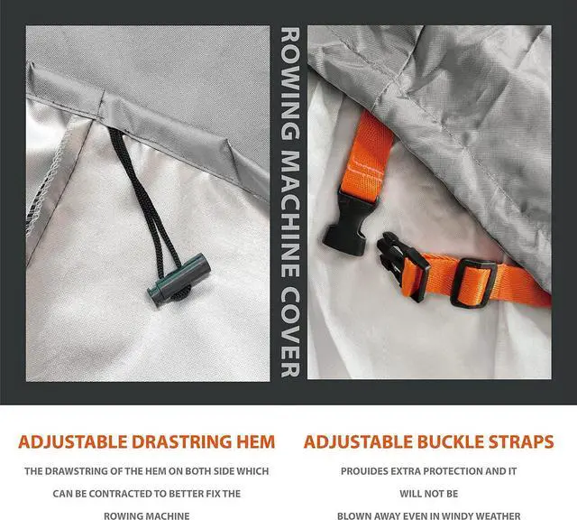 Alt view image 5 of 7 - Rowing Machine Cover, Fitness Equipment Covers Protective Cover Dustproof Waterproof Cover Protective Cover and Resistant Oxford Fabric Sports Rowing Machine Protective Cover