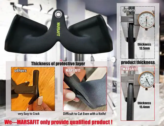 Alt view image 3 of 6 - Home Gym Fitness Rowing T-bar V-bar Pulley Cable Machine Attachments, Bicep Curl Tricep Lat pulldown Bar Back Strength Training Handle Grips Lat Pull Down Bar Press Down Exercises