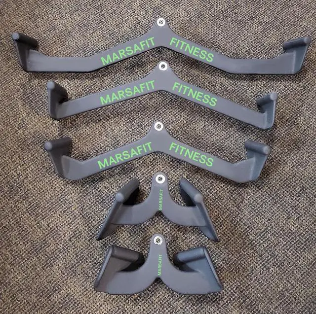 Alt view image 6 of 6 - Home Gym Fitness Rowing T-bar V-bar Pulley Cable Machine Attachments, Bicep Curl Tricep Lat pulldown Bar Back Strength Training Handle Grips Lat Pull Down Bar Press Down Exercises