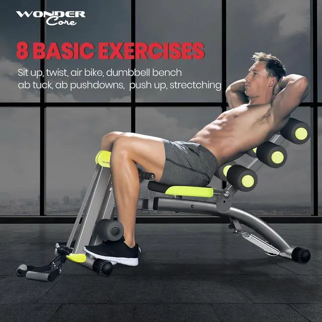 Alt view image 2 of 6 - WONDER CORE 2 Total Gym Machine, Ab Workout Equipment, Adjustable Ab Machine for Stomach Workout, Sit Up Exercise Equipment for Home Workouts, Abdominal Trainer, Ab Lounger Exercise Chair