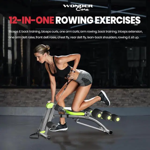 Alt view image 3 of 6 - WONDER CORE 2 Total Gym Machine, Ab Workout Equipment, Adjustable Ab Machine for Stomach Workout, Sit Up Exercise Equipment for Home Workouts, Abdominal Trainer, Ab Lounger Exercise Chair