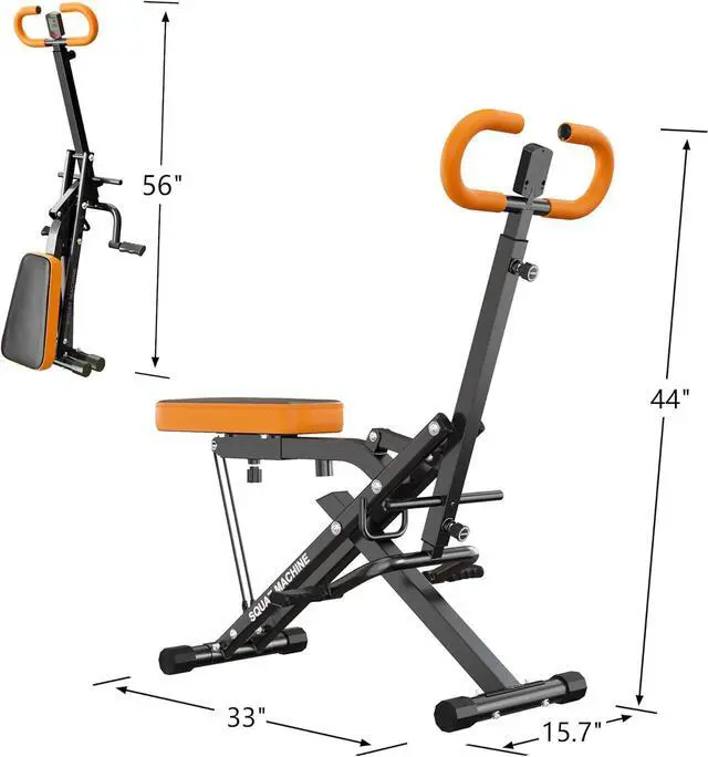 Alt view image 6 of 7 - SogesPower Squat Machine for Home Gym, Squat Rowing Machine with Adjustable Resistance and Optional Full Motion, Squat Assist Trainer for Glutes & Legs Workout, Up to 330lbs