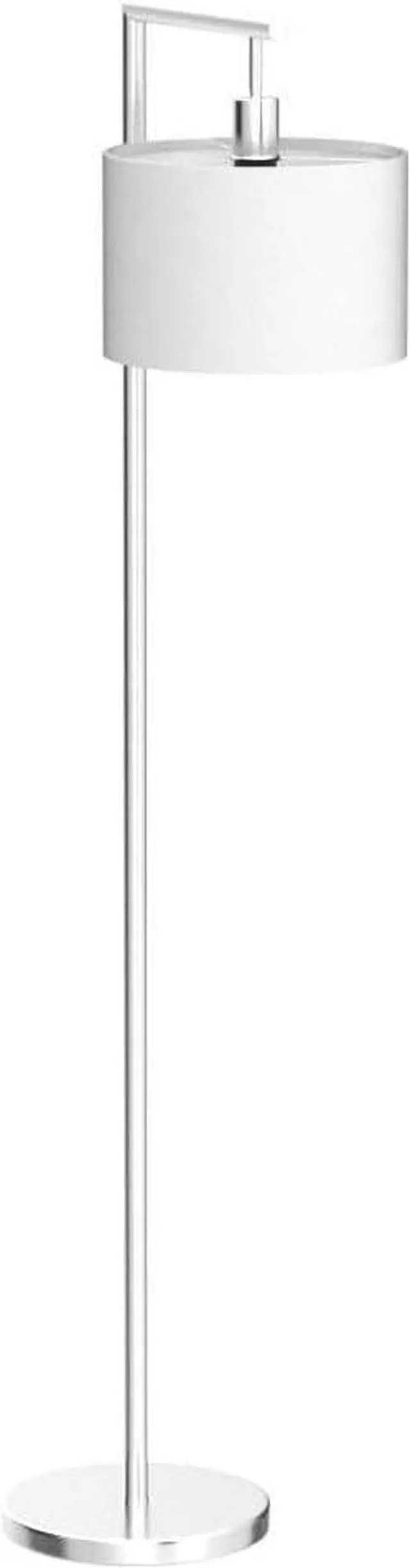 Alt view image 4 of 7 - Boncoo Modern Floor Lamp for Bedroom, Dimmable Silver Floor Lamps for Living Room with Adjustable Shade, Tall Standing Lamp Nickel Finish Reading Light for Office Dorm Nursery, 9W LED Bulb Included