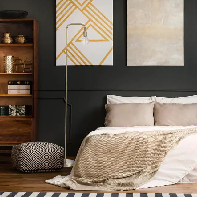 Alt view image 6 of 7 - Globe Electric 67068 Holden 70" Floor Lamp, Matte Brass, in-Line On/Off Foot Switch