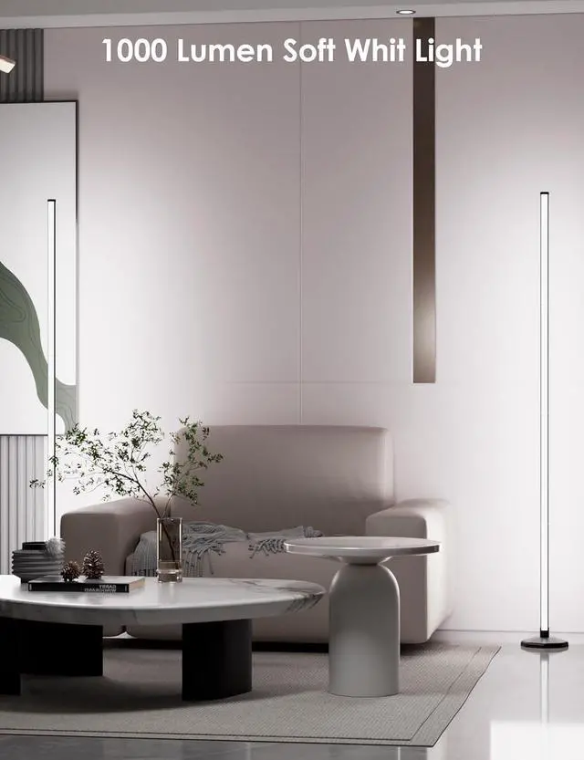 Alt view image 2 of 7 - 2PCS RGB Floor Lamp, Bluetooth APP and Remote Control 65" Smart Modern Standing Lamp Music Sync 16 Million DIY Colors Changing LED Floor Lamp with Heavy Base for LivingRoom Bedroom GameRoom