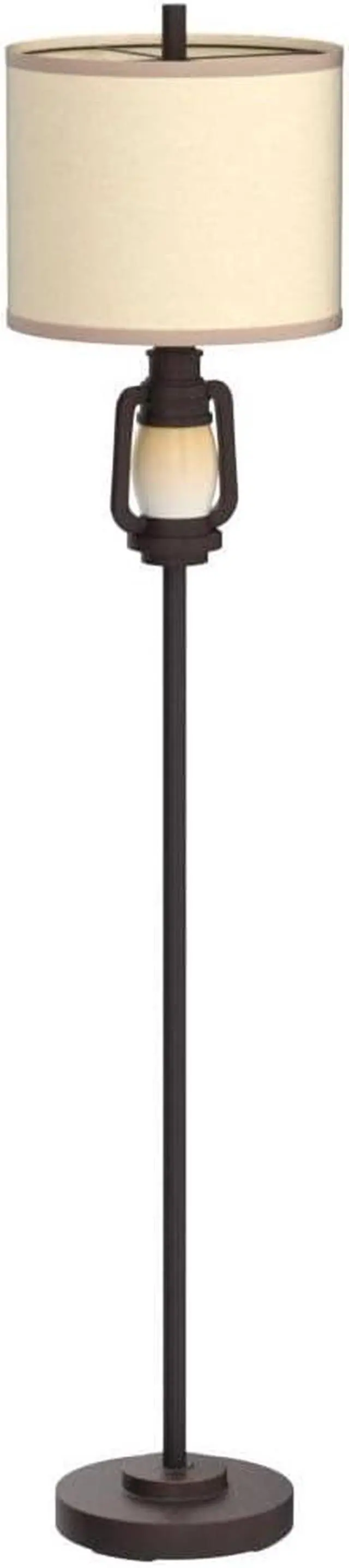 Alt view image 4 of 7 - Floor Lamp for Living Room Vintage Standing Lamp with Linen Fabric Hardback Shade Industrial Tall Lamp With Night Light Decor for Living Room, Bedroom,Study, Home Office (Bulb Included)