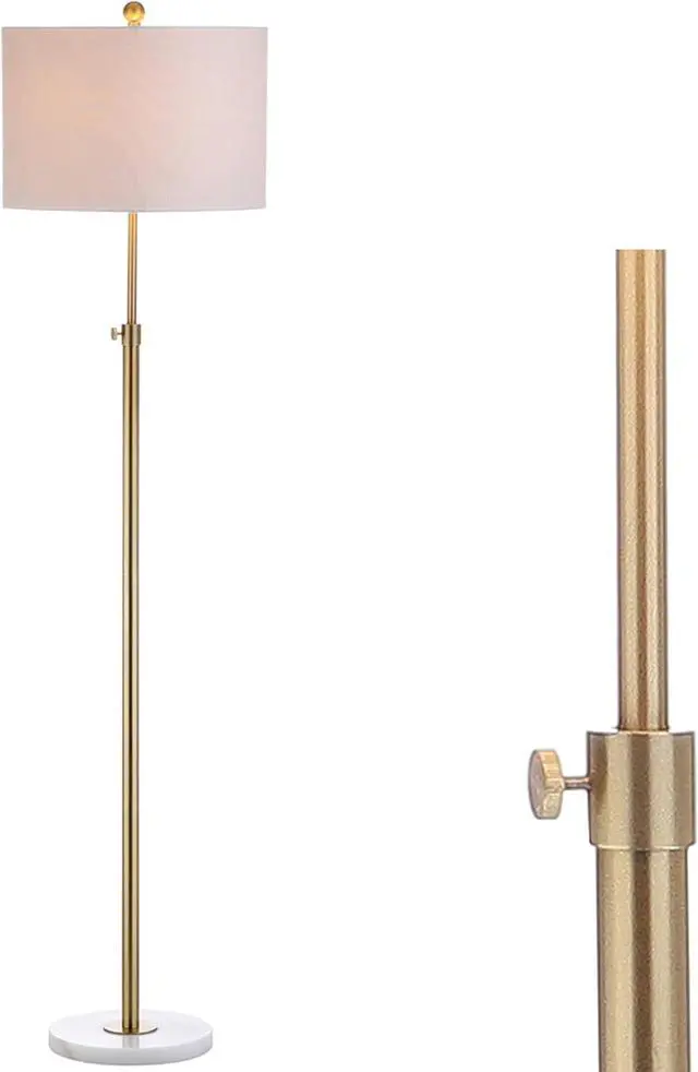 Main image of JONATHAN Y JYL3022A June 65" Adjustable Metal/Marble LED Floor Lamp, Modern, Contemporary, Elegant, Glam, Office, Living Room, Family Room, Dining Room, Bedroom, Hallway, Foyer, Brass