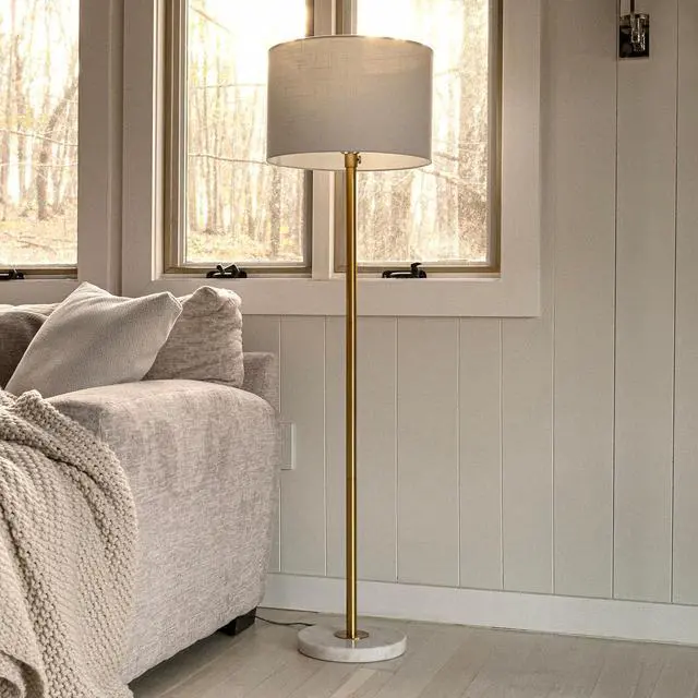 Alt view image 5 of 7 - JONATHAN Y JYL3022A June 65" Adjustable Metal/Marble LED Floor Lamp, Modern, Contemporary, Elegant, Glam, Office, Living Room, Family Room, Dining Room, Bedroom, Hallway, Foyer, Brass