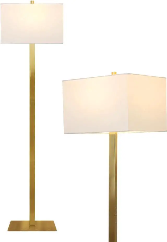 Main image of Brightech Stella Mid-Century Modern Standing Lamp, Contemporary Lamp for Living Rooms & Offices, LED Floor Lamp for Reading and Work, Excellent Tall Lamp with Heavy Base for Living Room Décor - Brass