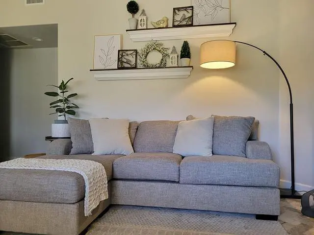 Alt view image 2 of 7 - Brightech Logan Arc Floor Lamp, Bright Standing Lamp for Living Rooms, Offices & Bedrooms, Modern Living Room Décor, Tall Hanging Floor Lamp for Reading and More  Black