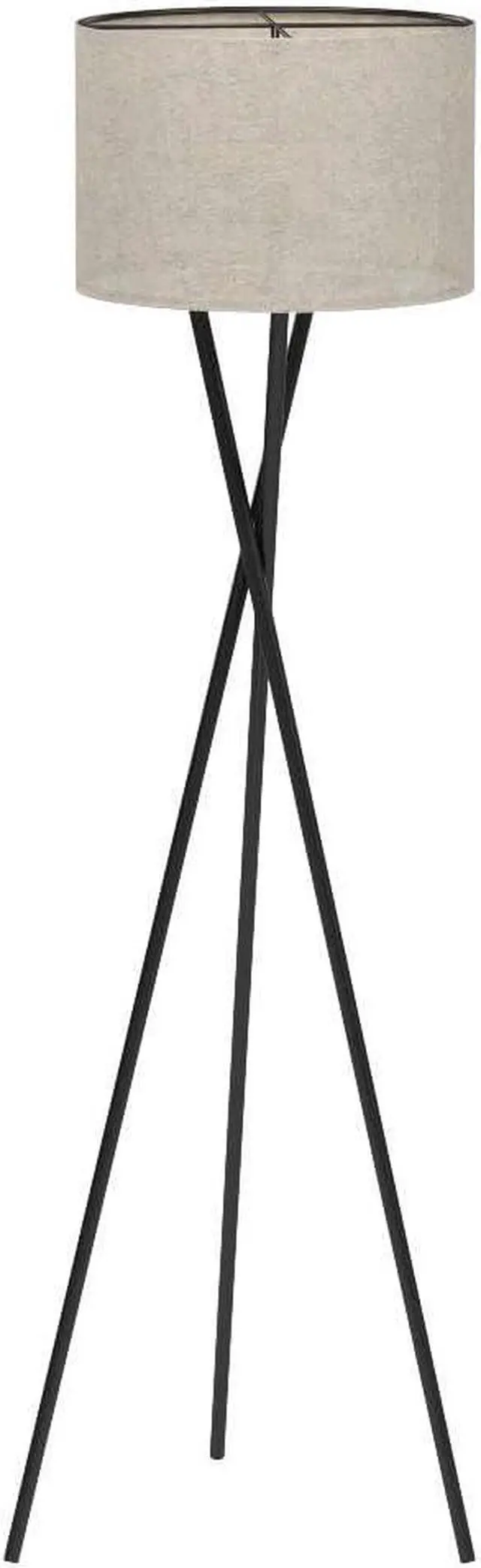 Alt view image 4 of 7 - Kira Home Sadie 60" Modern Tripod LED Floor Lamp + 9W Bulb (Energy Efficient/Eco-Friendly), Honey Beige Drum Shade, Oil Rubbed Bronze Finish