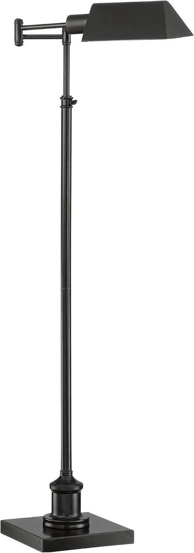 Alt view image 7 of 7 - Regency Hill Jenson Traditional Adjustable Pharmacy Floor Lamp Standing Base Swing Arm 54" Tall Dark Bronze Metal Bright Downward Light for Living Room Reading House Bedroom