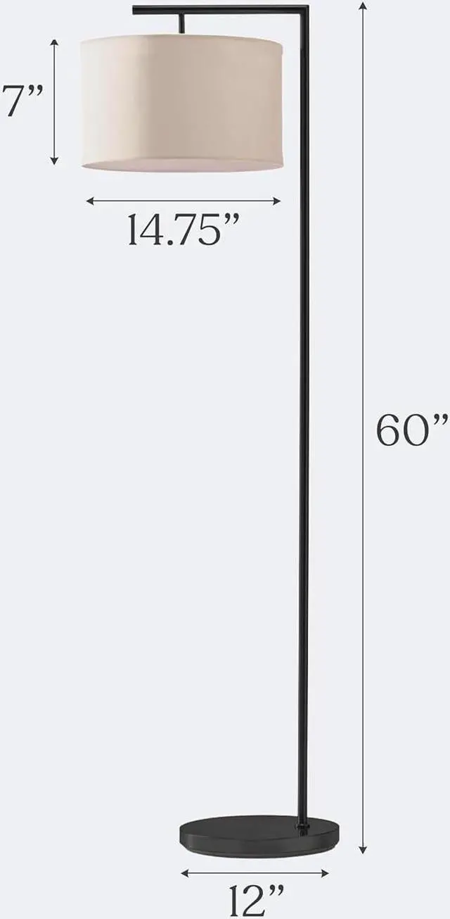 Alt view image 7 of 7 - Brightech Montage Modern Floor lamp, LED Floor Lamp for Living Rooms & Offices - Tall Standing Lamp for Bedroom Reading - Corner Pole Lamp for Contemporary Home Decor - Black