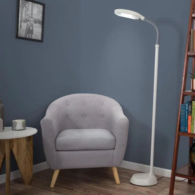 Alt view image 2 of 6 - Lavish Home 72-0820 Full Spectrum Natural Sunlight Floor Lamp with Bendable Neck-Reading, Craft, Studying, and Esthetician Light, 62.5", Beige