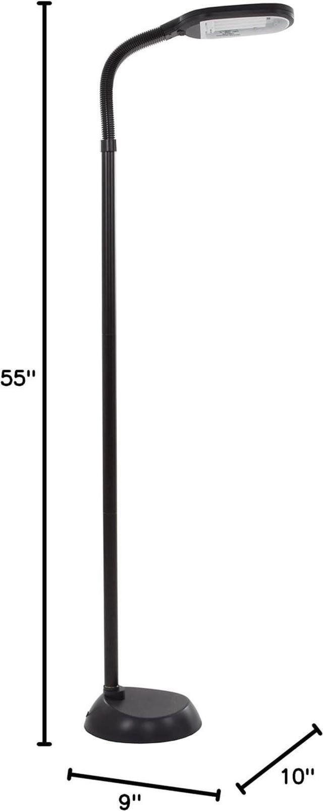Alt view image 7 of 7 - Bedford Home Floor Lamp - Full Spectrum Natural Sunlight Lamp with Bendable Neck - Reading, Craft, Studying, and Esthetician Light (Black)
