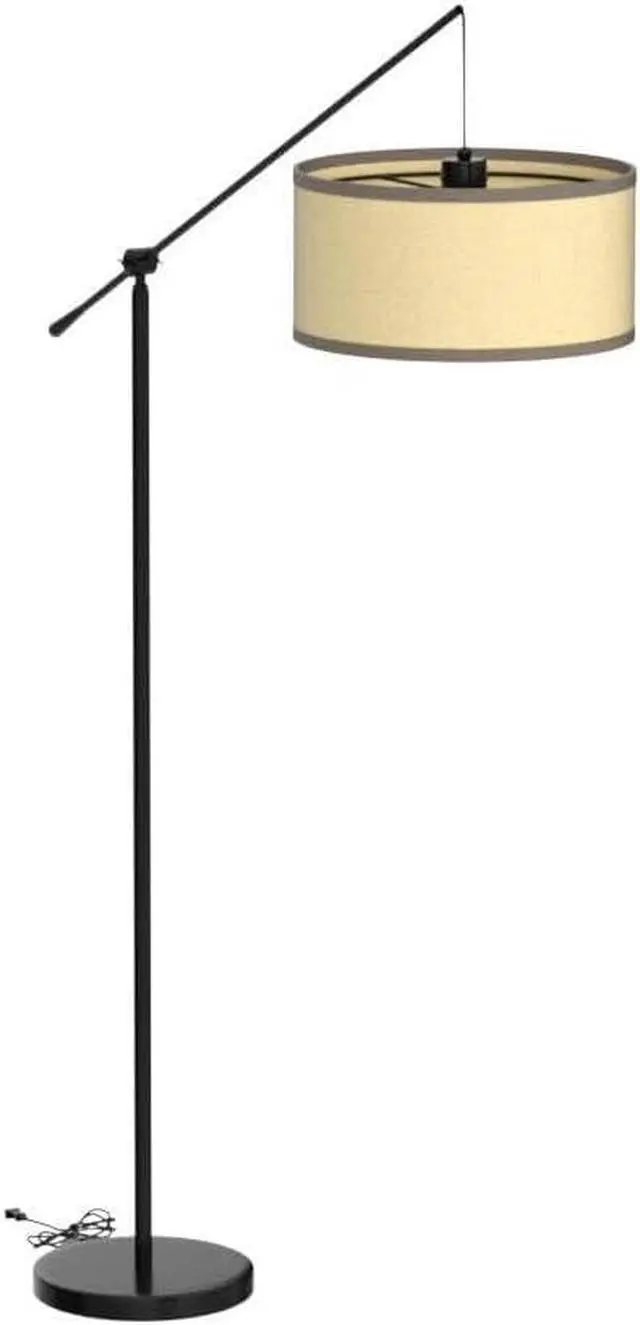 Alt view image 4 of 7 - Brightech Hudson 2 - LED Floor lamp, Tall Lamp with Sturdy Base, Contemporary Arc Lamp for Living Rooms & Offices, Great Living Room Décor, Mid Century Modern Lamp for Bedroom - Jet Black