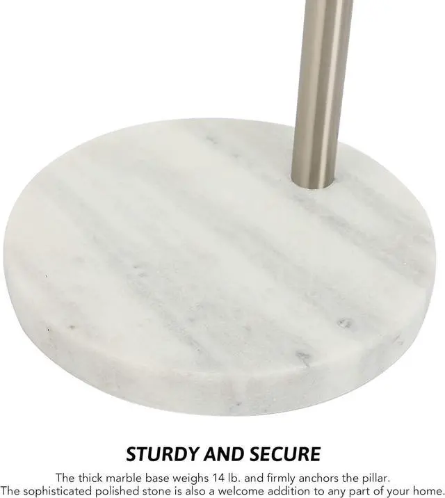 Alt view image 6 of 7 - CO-Z Modern Arc Floor Lamp with 360° Rotatable Hanging Shade Adjustable Nickel Standing Reading Light with Marble Base Contemporary Arch Metal Pole Task Lamp for Living Room Couch Sofa, 69 Inch