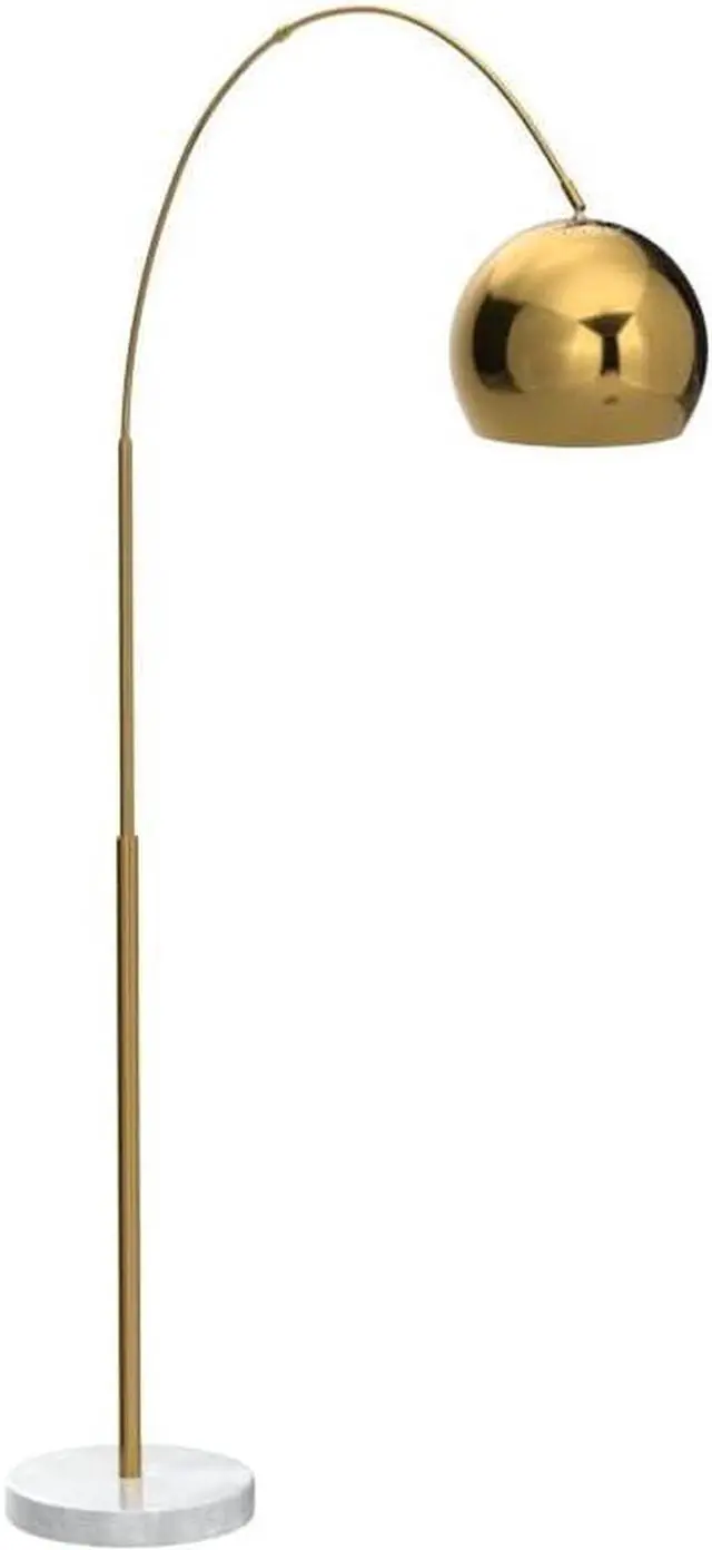 Alt view image 4 of 7 - Brightech Olivia Floor Lamp, Arc Lamp for Living Rooms, Standing Lamp with LED Light Bulbs for Bedroom Reading, Great Living Room Décor, Tall Lamp for Offices  Brass/Gold