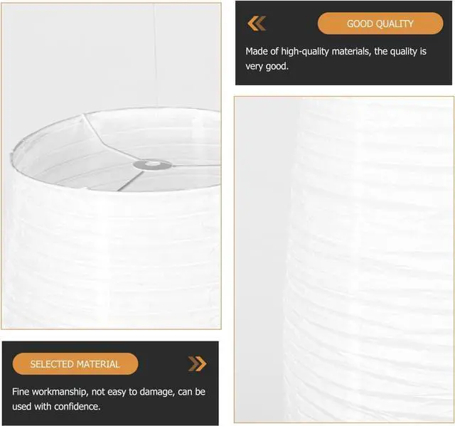 Alt view image 5 of 7 - Beaupretty Paper Floor Lamp Shade Rice Paper Floor Lamp Cover Standing Corner Lamp Cover Light Bulb Cage Guard For Bedroom Living Room White