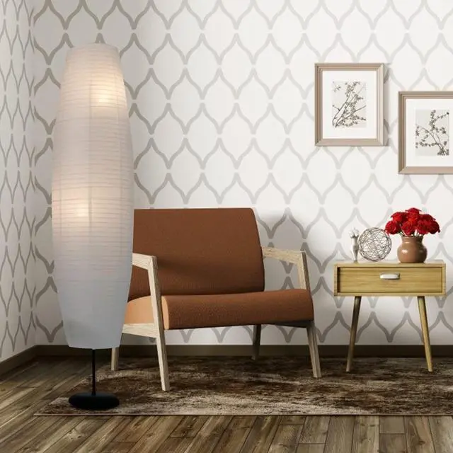 Alt view image 7 of 7 - Beaupretty Paper Floor Lamp Shade Rice Paper Floor Lamp Cover Standing Corner Lamp Cover Light Bulb Cage Guard For Bedroom Living Room White