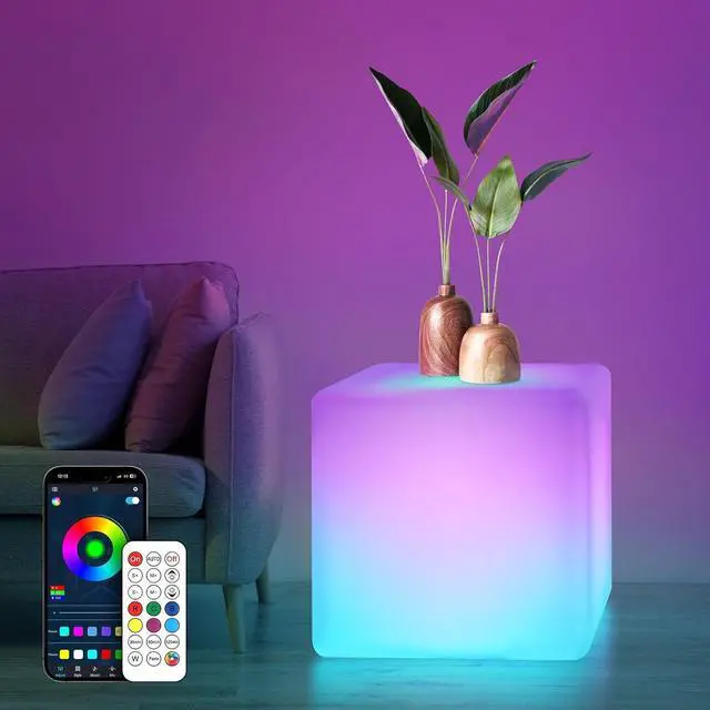 Main image of LOFTEK 12-inch Smart Cube Lights: RGBW+IC 16 Million Colors Changing LED Furniture Night Light with APP, Music Sync & Timer Floor Lamp for Living Room Bedroom Game Atmosphere (Corded Electric)
