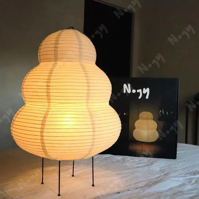 Alt view image 7 of 7 - Akari Noguchi Japanese Paper Floor Lamp  Rice Paper Lantern Lamp  Japanese Japandi Floor Lamp for Soft Ambient Lighting
